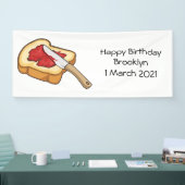 Cartoon-Abbildung Brot und Konfitüre Banner (Messe)