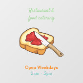 Cartoon-Abbildung Brot und Konfitüre Fensteraufkleber (Blatt)