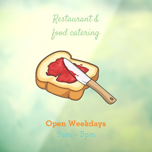 Cartoon-Abbildung Brot und Konfitüre Fensteraufkleber (Blatt 3)