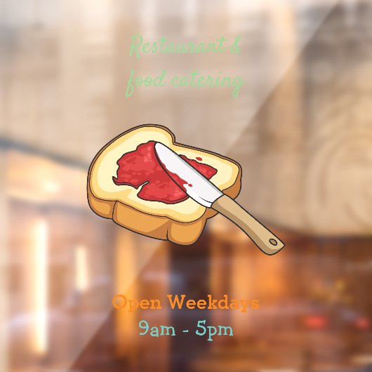 Cartoon-Abbildung Brot und Konfitüre Fensteraufkleber (Blatt 2)