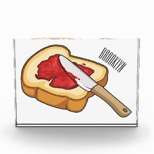 Cartoon-Abbildung Brot und Konfitüre Fotoblock
