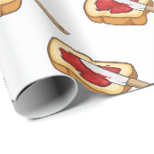 Cartoon-Abbildung Brot und Konfitüre Geschenkpapier (Rolleneckpunkt)