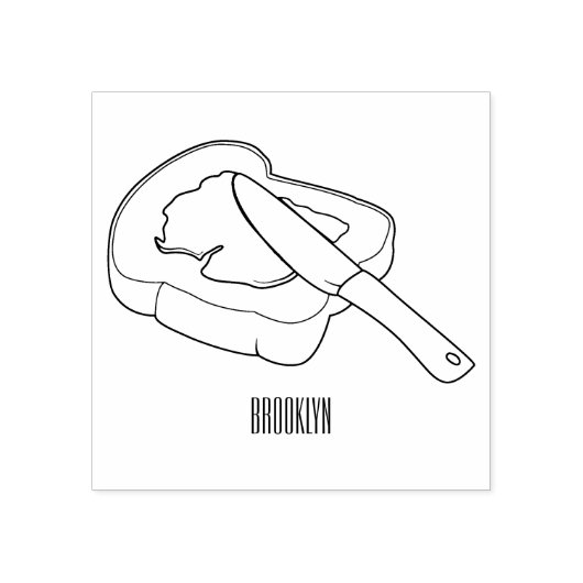 Cartoon-Abbildung Brot und Konfitüre Gummistempel (Prägung)