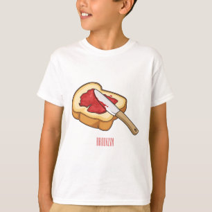Cartoon-Abbildung Brot und Konfitüre T-Shirt