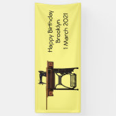 Cartoon-Abbildung der Nähmaschine Banner (Vertikal)