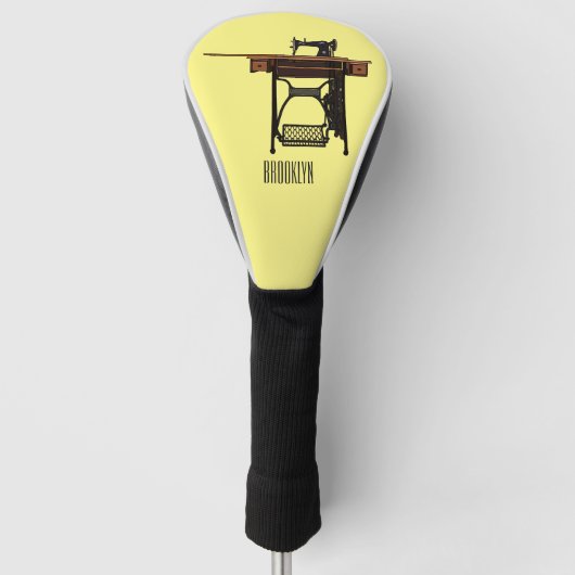 Cartoon-Abbildung der Nähmaschine Golf Headcover (Vorderseite)