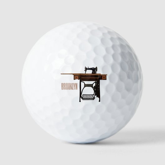 Cartoon-Abbildung der Nähmaschine Golfball (Vorderseite)