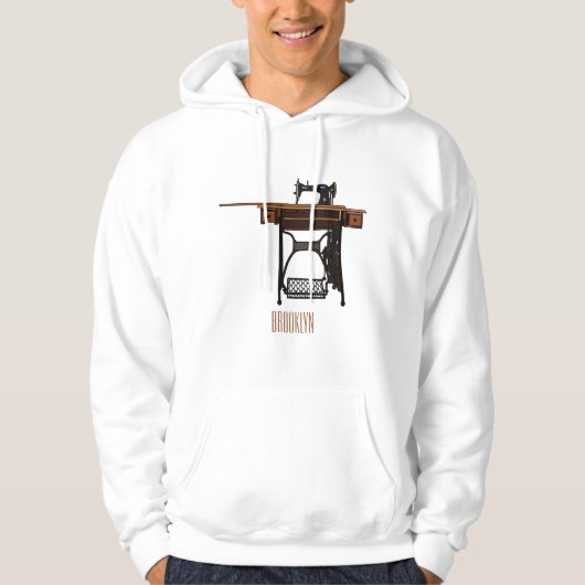 Cartoon-Abbildung der Nähmaschine Hoodie (Vorderseite)
