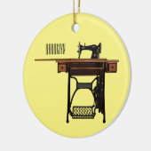 Cartoon-Abbildung der Nähmaschine Keramik Ornament (Links)