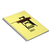 Cartoon-Abbildung der Nähmaschine Notizblock (Rechte Seite)