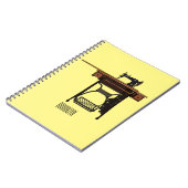 Cartoon-Abbildung der Nähmaschine Notizblock (Linke Seite)