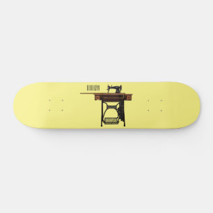 Cartoon-Abbildung der Nähmaschine Skateboard