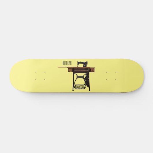 Cartoon-Abbildung der Nähmaschine Skateboard (Horizontal)