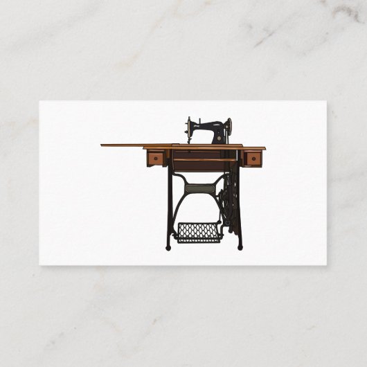 Cartoon-Abbildung der Nähmaschine Visitenkarte (Rückseite)