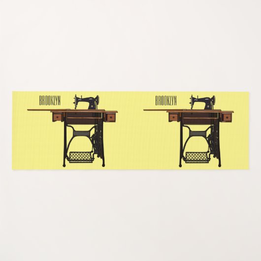 Cartoon-Abbildung der Nähmaschine Yogamatte (Vorderseite (Horizontal))