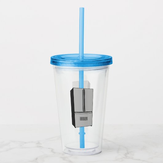 Cartoon-Abbildung des Kühlschranks Acryltrinkbecher (Vorderseite)