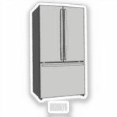 Cartoon-Abbildung des Kühlschranks Aufkleber (Vorderseite)