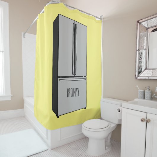 Cartoon-Abbildung des Kühlschranks Duschvorhang (Beispiel)