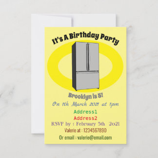 Cartoon-Abbildung des Kühlschranks Einladung