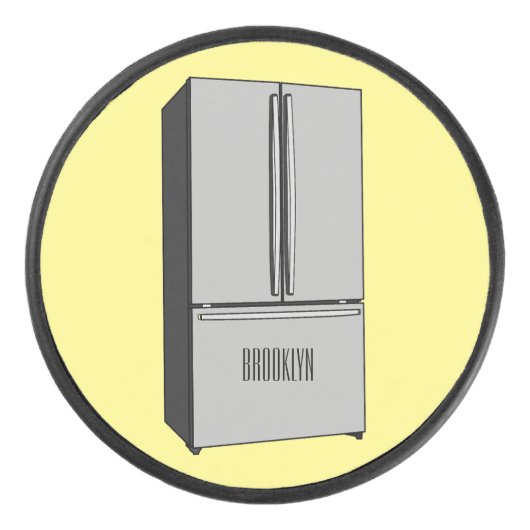 Cartoon-Abbildung des Kühlschranks Eishockey Puck (Vorderseite)