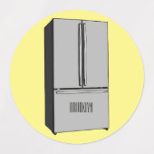 Cartoon-Abbildung des Kühlschranks Etiketten (Design 2)