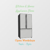 Cartoon-Abbildung des Kühlschranks Fensteraufkleber (Blatt)