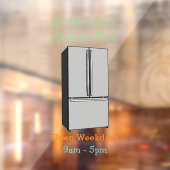 Cartoon-Abbildung des Kühlschranks Fensteraufkleber (Blatt 2)