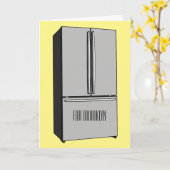 Cartoon-Abbildung des Kühlschranks Karte (Gelbe Blume)