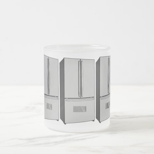 Cartoon-Abbildung des Kühlschranks Mattglastasse (Mittel)