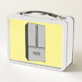 Cartoon-Abbildung des Kühlschranks Metall Brotdose (Rückseite)