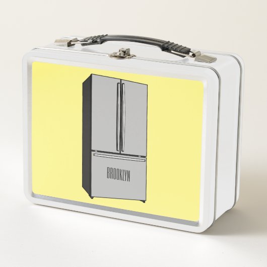 Cartoon-Abbildung des Kühlschranks Metall Brotdose (Vorderseite)