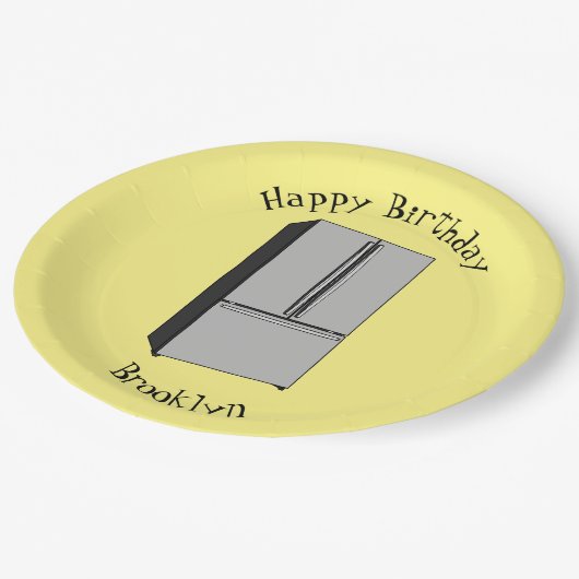 Cartoon-Abbildung des Kühlschranks Pappteller (Schrägansicht)