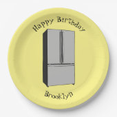 Cartoon-Abbildung des Kühlschranks Pappteller (Vorderseite)