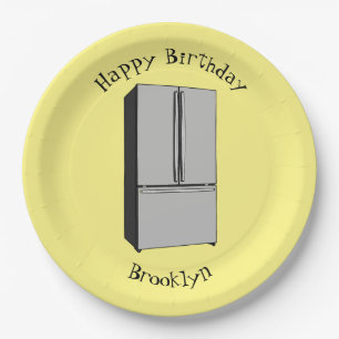 Cartoon-Abbildung des Kühlschranks Pappteller