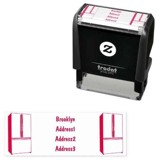 Cartoon-Abbildung des Kühlschranks Permastempel (Beispiel)