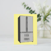 Cartoon-Abbildung des Kühlschranks Postkarte (Stehend Vorderseite)