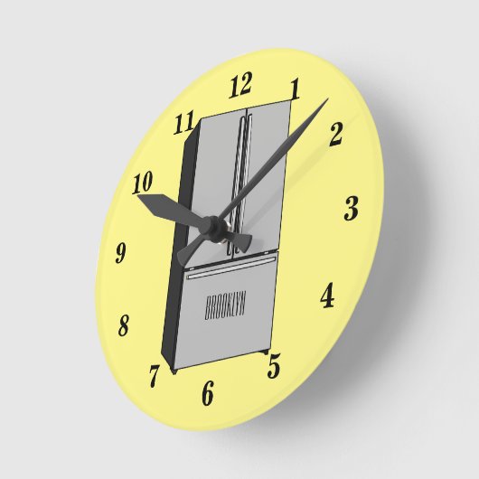 Cartoon-Abbildung des Kühlschranks Runde Wanduhr (Winkel)