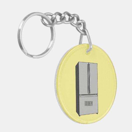 Cartoon-Abbildung des Kühlschranks Schlüsselanhänger (Vorderseite links)