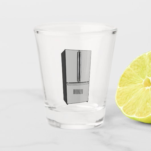 Cartoon-Abbildung des Kühlschranks Schnapsglas (Vorderseite)