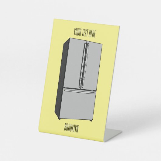 Cartoon-Abbildung des Kühlschranks Sockelschild (Vorderseite)