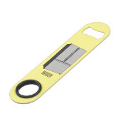 Cartoon-Abbildung des Kühlschranks Speed Flaschenöffner (Rückseite Schrägansicht)