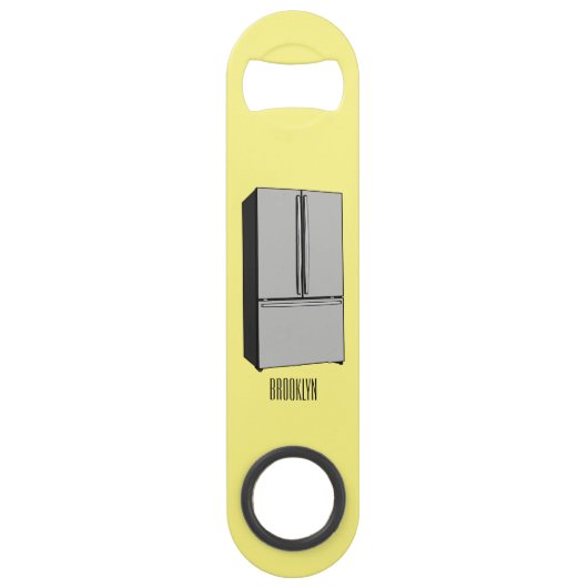 Cartoon-Abbildung des Kühlschranks Speed Flaschenöffner (Vorderseite)