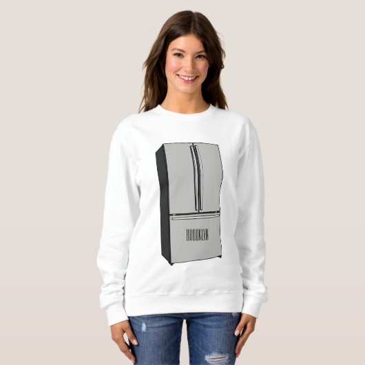 Cartoon-Abbildung des Kühlschranks Sweatshirt (Vorne ganz)