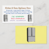 Cartoon-Abbildung des Kühlschranks Visitenkarte (Vorne/Hinten)