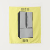 Cartoon-Abbildung des Kühlschranks Wandteppich (Vorderseite)