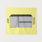 Cartoon-Abbildung des Kühlschranks Wandteppich (Vorderseite (Horizontal))