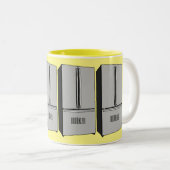 Cartoon-Abbildung des Kühlschranks Zweifarbige Tasse (VorderseiteRechts)