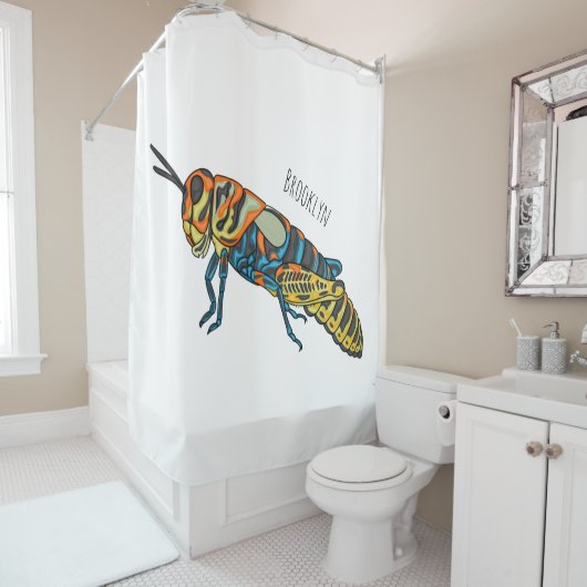 Cartoon-Abbildung Duschvorhang (Beispiel)