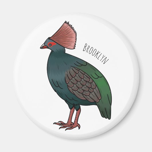 Cartoon-Abbildung eines gezapften Partridge Magnet (Vorne)