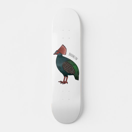 Cartoon-Abbildung eines gezapften Partridge Skateboard (Vorne)